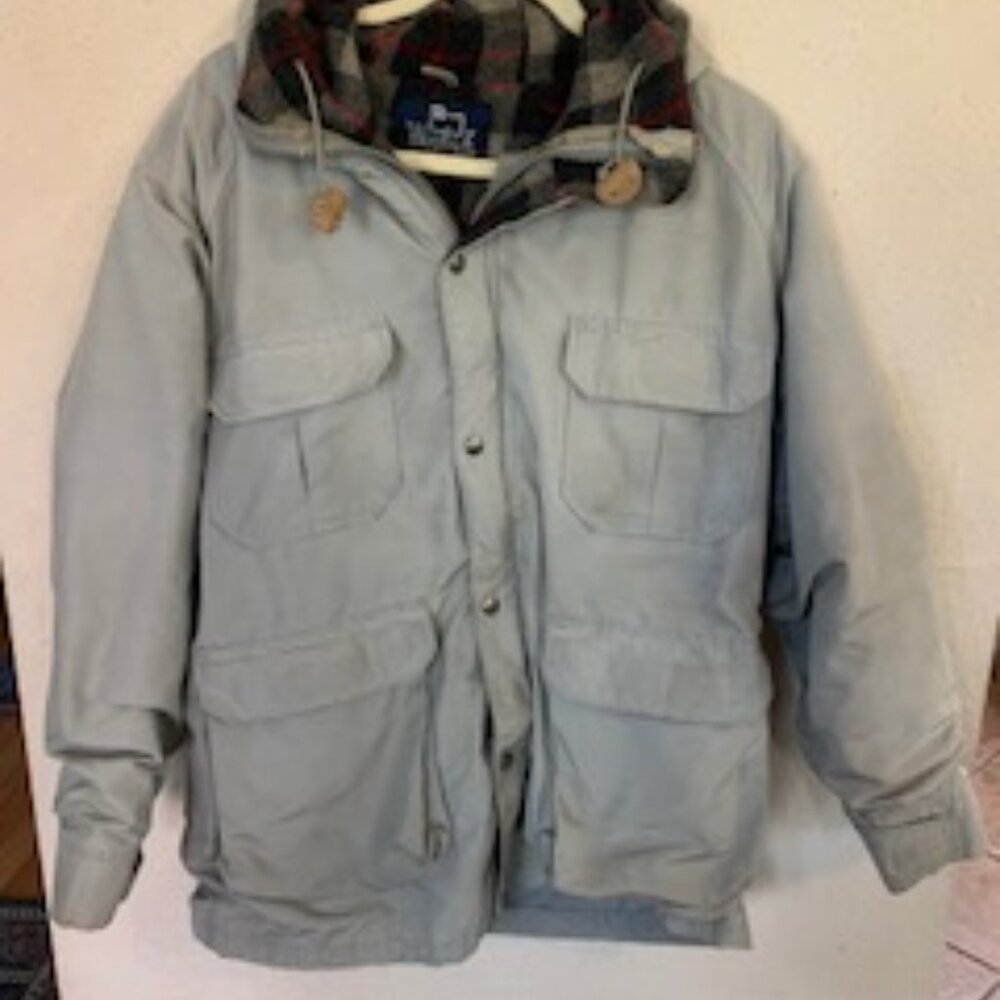 Woolrich Field Chore Coat Jacket Mens M Made USA Wool Lined Flannel